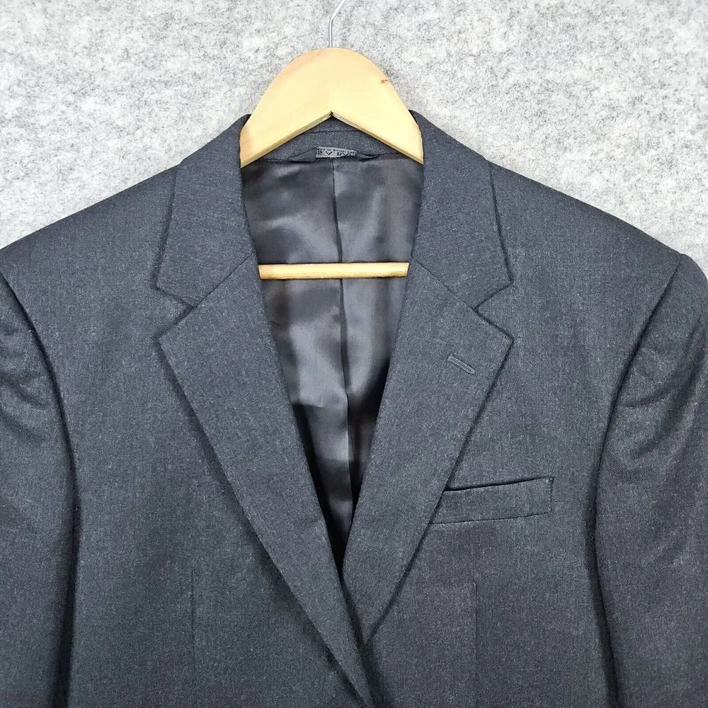 Jos A Bank Men's Charcoal Blazer Size 40R Wool & Cashmere Single Breasted Vented